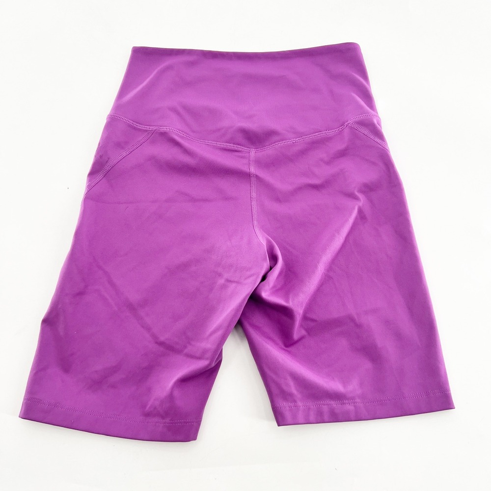 Girlfriend Collective Womens Purple High Rise Bike Shorts Recycled #4011 Size S - Picture 3 of 5